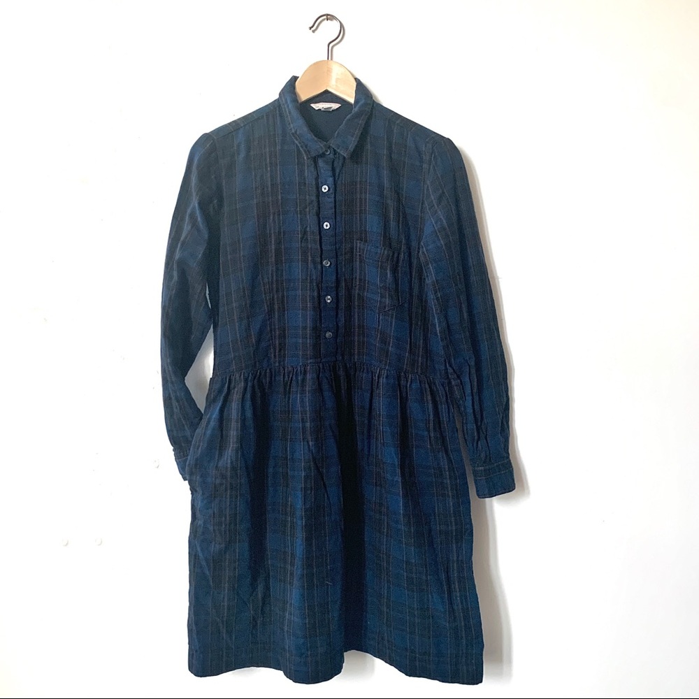 GAP Unique Navy Plaid Dress/Shirt